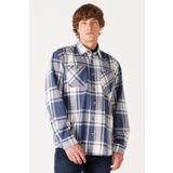 WRANGLER Loose Fit Rahat Kesim Mavi Erkek Uzun Kol Gömlek