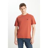 Wrangler MW7NM203877222 Kiremit Erkek Relax Fit Bisiklet Yaka T-Shirt