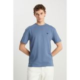 Wrangler MW7NM203877223 Mavi Erkek Relax Fit Bisiklet Yaka T-Shirt - 2XL