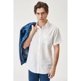 Wrangler Oversize Kısa Kol Erkek Gömlek - Minimalist Stil - 3XL - Beyaz