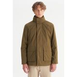 Wrangler Pamuk Karışımlı Regular Fit Dik Yaka Parka Erkek Parka W2520422 801 - 2XL - Koyu Haki