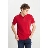 Wrangler Pamuk Regular Fit Düğmeli Polo Yaka T Shirt Erkek Polo Yaka T Shirt MW7D5K4XX2T600 - Kırmızı
