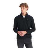 WRANGLER Pamuklu Regular Fit Dik Yaka Fermuarlı Selanik Örgü Sweatshirt, M, W2520532, Black-W2520532001, erkek