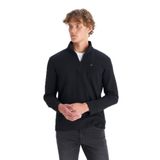 WRANGLER Pamuklu Regular Fit Dik Yaka Fermuarlı Selanik Örgü Sweatshirt, S, W2520532, Black-W2520532001, erkek
