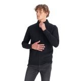 WRANGLER Pamuklu Relaxed Fit Dik Yaka Fermuarlı Selanik Örgü Sweatshirt, M, W2520533, Black-W2520533001, erkek