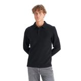 WRANGLER Polo Yaka Sweatshirt, S, W2520381001, Siyah, erkek
