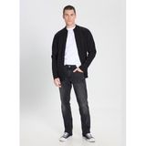 WRANGLER Regular Fit Fermuarlı Triko Hırka, M, Black-W242725001, Erkek