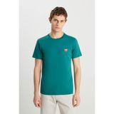 Wrangler Regular Fit Minimal Logo Yeşil Erkek T-Shirt MW70MD3G26