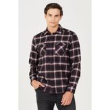 WRANGLER Regular Fit Normal Kesim %100 Pamuk Mor Erkek Uzun Kol Gömlek
