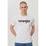 WRANGLER Regular Fit Normal Kesim Bisiklet Yaka %100 Pamuk Beyaz Erkek T-shirt