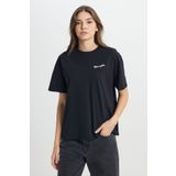 WRANGLER Regular Fit Normal Kesim Bisiklet Yaka %100 Pamuk Youth Cute Kadın Siyah Logolu Tişört