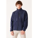 WRANGLER Regular Fit Normal Kesim Dik Yaka Erkek Lacivert Polar Sweatshirt Ceket