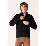 WRANGLER Regular Fit Normal Kesim Erkek Siyah Fermuarlı Polar Sweatshirt Ceket