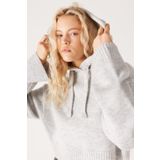Wrangler Regular Fit Normal Kesim Kapüşonlu Gri Kadın Triko Hırka W232523, Gray, M