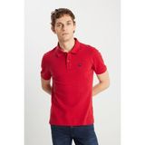 Wrangler Regular Fit Polo Yaka Erkek T-Shirt W7D5K4XX2T600 - Kırmızı