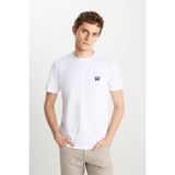 Wrangler Regular Fit Small Logo Beyaz Erkek T-Shirt MW70MD3312