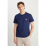 Wrangler Regular Fit Small Logo Lacivert Erkek T-Shirt MW70MD3335 - 3XL