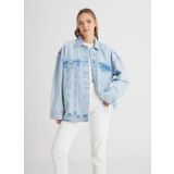 Wrangler Relaxed Açık Bej Kadın Ceket W241107851-Oversize Jean Ceket