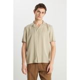 Wrangler Relaxed Fit Tencel Göm Bej Erkek Gömlek - S