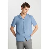 Wrangler Relaxed Fit Tencel Göm Mavi Erkek Gömlek - 2XL