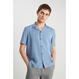 Wrangler Relaxed Fit Tencel Göm Mavi Erkek Gömlek - S