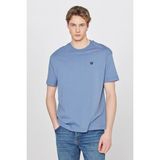 Wrangler Small Logo Bisiklet Yaka Erkek T-Shirt W7NM203877223 - Mavi - 2XL