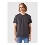 Wrangler Small Logo Bisiklet Yaka Erkek Tişört,%100 Pamuk, Regular Fit, Antrasit, M Beden
