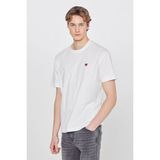 Wrangler Small Logo Bisiklet Yaka T-Shirt Off White - XL