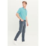 Wrangler Texas Slim Fit Dar Kesim Normal Bel Antrasit Pamuklu Esnek Denim Jean Pantolon - Gri