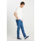 WRANGLER Texas Slim Fit Dar Kesim Normal Bel Dar Paça Açık Mavi Pamuklu Esnek Denim Pantolon