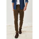 Wrangler Texas Slim Fit Dar Kesim Normal Bel Esnek Jean Kot Pantolon - Koyu Kahverengi - 36 / 34