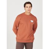 Wrangler W232243219 Kahve Bisiklet Yaka Erkek Sweatshirt