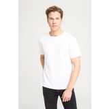 Wrangler W241575104 Ekru Bisiklet Yaka Erkek T-Shirt