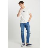 Wrangler W2510527102 Beyaz Erkek Regular Fit Önden Baskılı Bisiklet Yaka T-Shirt