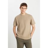Wrangler W25107118614 Bej Erkek Regular Fit Bisiklet Yaka T-Shirt