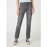 Wrangler W2HC4129T Gri Normal Bel Düz Paça Standart Denim Kadın Pantolon