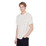WRANGLER%100 Pamuk Regular Fit Bisiklet Yaka Basic Premium Tişört, M, W2610159, Off White-W2610159102, Erkek