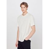 WRANGLER%100 Pamuk Regular Fit Bisiklet Yaka Basic Premium Tişört, XL, W2610159, Off White-W2610159102, Erkek