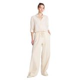 WRANGLER%100 Pamuk Regular Fit Geniş Paça Ekru Müslin Desenli Pantolon, L, W2510733, Ecru-W2510733104, Kadın