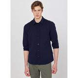 WRANGLER%100 Pamuk Regular Fit Normal Kesim Cepli Gömlek, S, W2610001, Navy-W2610001410, Erkek