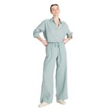 WRANGLER%100 Pamuk Regular Fit Yüksek Bel Geniş Paça Müslin Desenli Yeşil Pantolon, XS, W2510733, Dark Green-W2510733826, Kadın