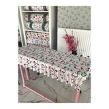 wren home Kırmızı Çapa Desen Okul Sıra Örtüsü