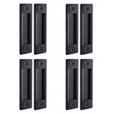 Wright Products İç Mekan Ahır Kapısı Gömme Sap Seti Montaj Donanımı ile - 4 Paket, Mat Siyah