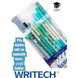 Writech 9'lu Kalem Seti Tükenmez Kalem Seti Jel Kalem Fosforlu Kalem Fırça Uçlu Kalem Çift Taraflı - Çok Renkli - diğer