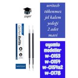 writech tükenmez kalem jel yedeği 2 adet mavi uyumlu modeller w-0153 w-0154 w-0154a2 w-0178