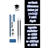 writech tükenmez kalem jel yedeği 2 adet siyah uyumlu modeller w-0153 w-0154 w-0154a2 w-0178