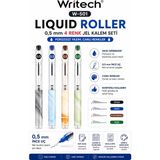 Writech W-501 Liquid Roller 0,5 mm 4 Renk Jel Kalem Seti - Çok Renkli - Standart