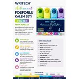 Writech W-8154 Astronot Neon Renkler 4'lü Fosforlu Kalem Seti