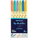 Writech W-827 Firça Tip Natural 6 Renk Keçeli Kalem 6 Lı