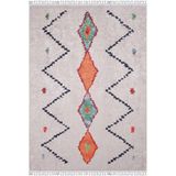 Wroclawskie Turuncu Madalyon Modern Geometrik Etnik Desenli Boho Makinada Yıkanabilir Hav Toz Vermez Leke Tutmaz Kaymaz Taban Dijital Makine Baskı Halı Oturma Odası Salon Yolluk Koridor Mutfak Halısı